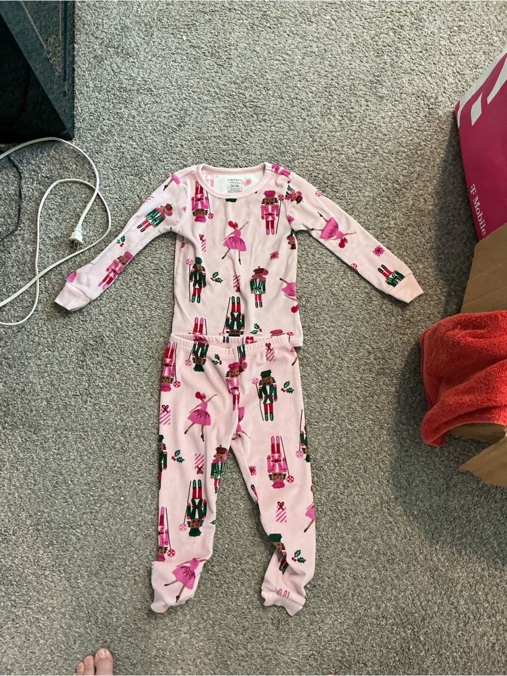 Girls Pink Nutcracker & Ballerina Holiday Pajama Set